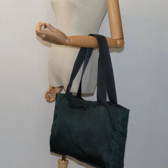 PRADA Tote Bag Nylon Green Auth - Picture 1 of 16